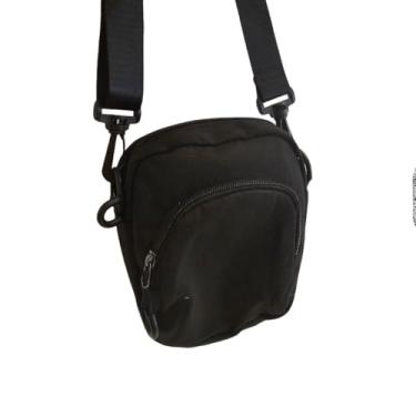 Imagem de Bolsa Transversal Shoulder Bag, Pano Poliéster, Lisa, 16x14x5cm, com Zíper e Alça Ajustável