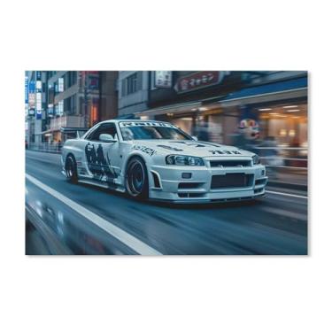 Imagem de HouLaiZhe R34 Modificação Cultura Jdm Cartazes de Carro Tela Estética Decoração de Quarto Pintura de Parede Impressões Sala de Galeria Decoração de Parede para Quarto Sala de Estar Escritório 11 x 17