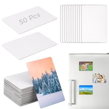 Imagem de 50 peças de ímãs retangulares de sublimação em branco 10 x 15 cm, ímã de geladeira DIY personalizado em branco de sublimação ímãs decorativos a granel para geladeira doméstica (10 x 6 polegadas - 50