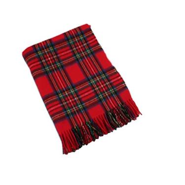 Imagem de Biddy Murphy Cobertor xadrez 100% lã irlandesa — Qualidade de herança macia e quente, feito na Irlanda, 137 x 180 cm, Royal Stewart