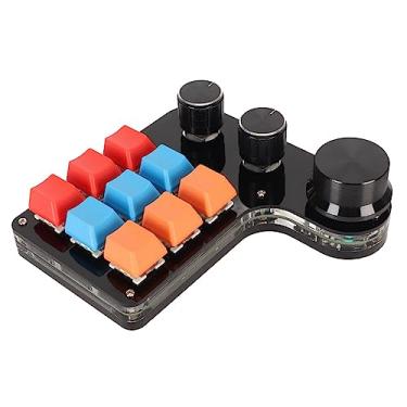 Imagem de Acouto Teclado Programável de 9 Teclas Com 3 Botões, Teclado Mecânico Macro USB para Jogos Com Uma Mão para Escritório e Tarefas