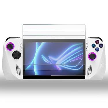 Imagem de Vatkyc Compatível com ROG Ally protetor de tela de vidro temperado, HD Clear 9H antiimpressão digital antiarranhões película protetora para Asus ROG Ally Handheld 2023 acessórios (17.8 cm) - pacote