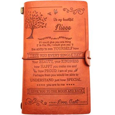 Imagem de Diário de couro – Presentes de tia para sobrinha, aniversário, feriado, Natal, Ano Novo – 1 conjunto (02)