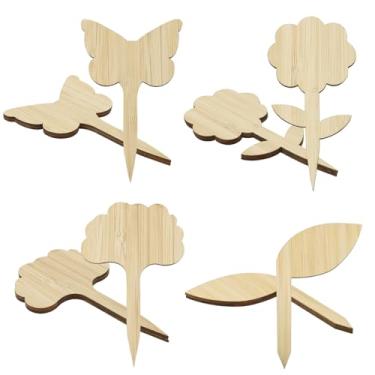 Imagem de ONLYKXY 12 peças de marcadores de placa de planta em branco de bambu para identificação de jardim de berçário, etiqueta de exibição engraçada à prova d'água placa de bandeira nome de flor suporte de