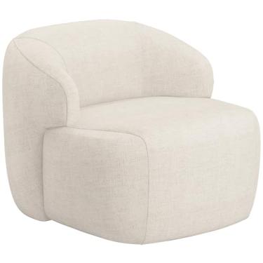 Imagem de Poltrona Decorativa Fixa Orgânica Para Sala Living Barolo L06 Linho Mescla - Lyam Decor