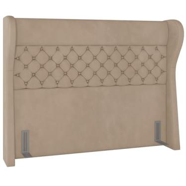 Imagem de Cabeceira Cama Box Casal 140 cm P05 Madrid Veludo Bege - Lyam Decor