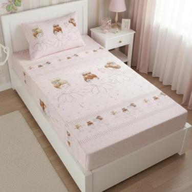 Imagem de Jogo de Lençol Solteiro 2 peças Lençol Elástico com Fronha Estampada Bailarina