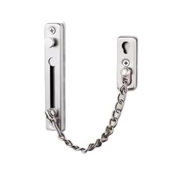 Imagem de Corrente de aço inoxidável, corrente de trinco de porta, corrente de porta, kit de corrente de fácil instalação, ferragens domésticas para armários, cercas, alojamento de viagem, portas residenciais