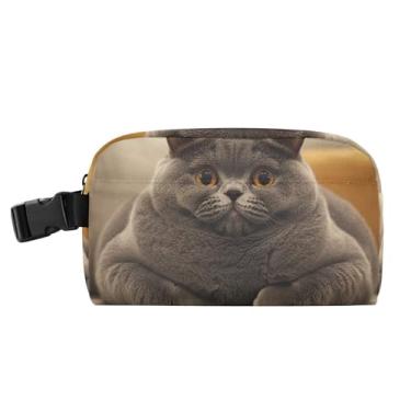 Imagem de TSENQUE Lancheira personalizada Chubby British Shorthair para meninas, mulheres, isolada, animal, floral, lancheira para trabalho, macia, portátil, infantil, lancheira para escola