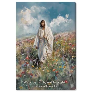 Imagem de Impressão em tela Walk By Faith Jesus Wall Art por Art Remedy, Gallery Wrapped, 40,6 x 61 cm