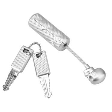 Imagem de Generic Fechadura de Mala Segura Estilo Caveira para Segurança de Viagem Com Senha Alfandegária para Malas, Mochilas e Mais Liga de Zinco 3,5x0,6x0,6in (Prata)