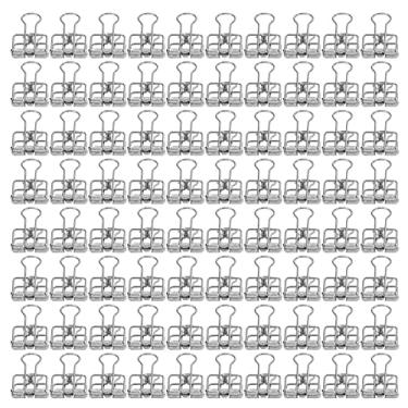 Imagem de Ainoli 80 peças clipes de pasta 19mm poderosa força de fixação durável metal multicolorido clipes de papel para escola de escritório em casa (Prata)