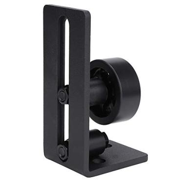 Imagem de GLOGLOW Outras Ferragens e Acessórios Domésticos para Porta Deslizante de Celeiro, Aço Carbono, Acabamento Preto, Rolos Lisos, para Portas Grossas de 3 Polegadas, Guia de Piso Ajustável de Fácil