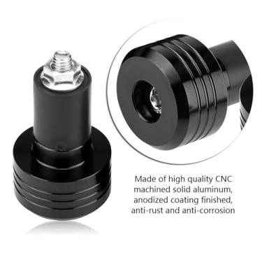 Imagem de Generic Extremidade Universal para Guidão de Motocicleta, 22mm de Alumínio, Plugue Antiferrugem, Adequado para, Adequado para Pilotos (Preto)
