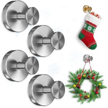 Imagem de Ganchos de chuveiro prateados - 4 peças de ganchos de ventosa para chuveiro, cozinha, porta de vidro, espelho, azulejo, gancho de toalha de sucção para bucha, roupão de banho, toalha - carga máxima de