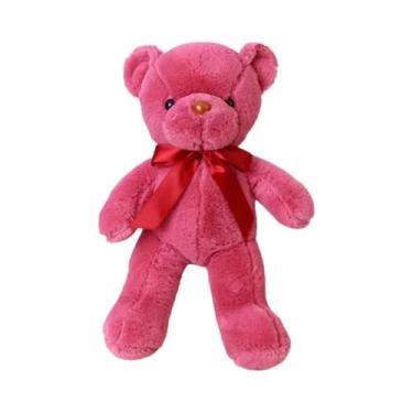 Imagem de Urso De Pelúcia Com Fita Multicolorida Brinquedo Macio Para Presente D