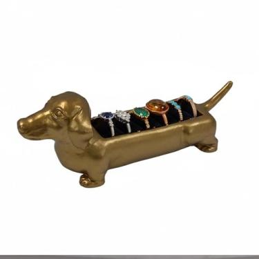Imagem de Musanpou Bandeja de resina Dachshund para joias - Mini prato decorativo, presente para amantes de cães, organizador de anel de noivado, suporte de anel