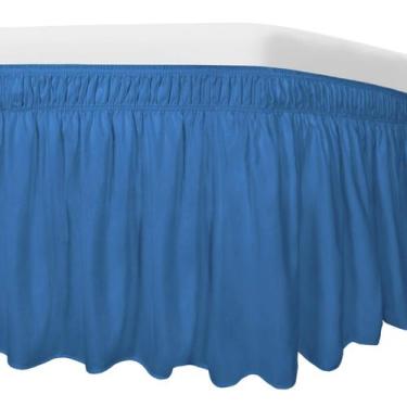 Imagem de Falda para Cama Fácil de Usar Talla Twin/Full Caída de 56 cm Azul - Ea