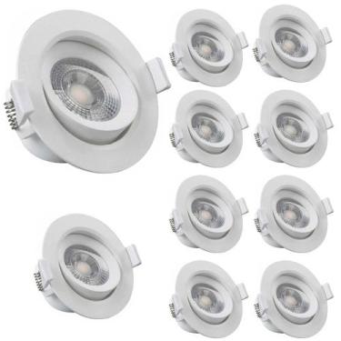 Imagem de Conjunto 10 Spot Led Redondo Embutir 3W Branco Frio 6500k Bivolt - Luz