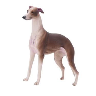 Imagem de Cryfokt Simulação Modelo de Galgo Marrom Brinquedo Artesanal Requintado para Crianças Decoração de Mesa Presente de Projeto Escolar 7,9 X 1,3 X 5,1 pol. para Casa e Escritório