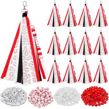 Imagem de Tondiamo 562 peças kit de fabricação de chaveiros esportivos de torcida personalizado, faça você mesmo, fita, letra, miçanga, mochila de torcida, presente de time de líder de torcida para mulheres