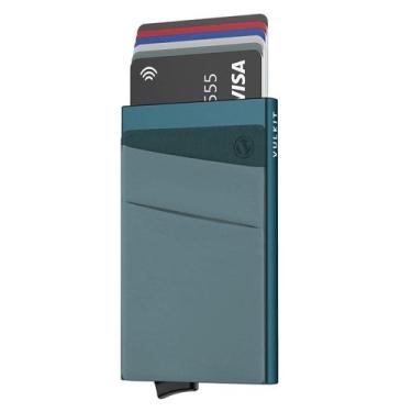 Imagem de Carteira VULKIT Pop Up Capa metálica fina com bloqueio de RFID