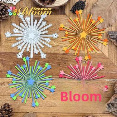 Imagem de Original linda estrelas fogos de artifício corte de metal dados scrapb