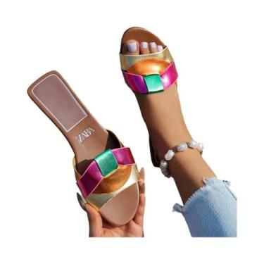 Imagem de Chinelos De Verão Femininos Em Cores Sólidas, Sapatos De Designer, Zap