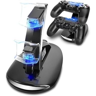 Imagem de Carregador Duplo para Controle PS4 DualShock 4 | Dock Station com Indicador LED de Carga | Suporte Organizador com Cabo USB | Carregamento Rápido em 2-4 Horas | Base Estável e Compacta