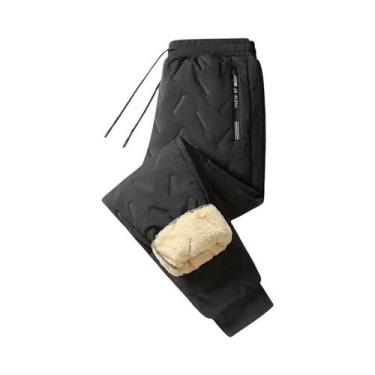 Imagem de Calças De Moletom Masculinas De Inverno Em Plush Fleece, Grossas, Quen