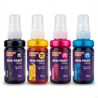 Imagem de 4x Refil Tinta New Print Compatível Epson 664 L210 L355 L375 L395 L120 L220 L365 L380 T664