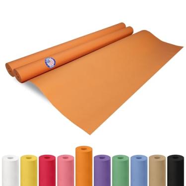 Imagem de Rolo de papel kraft laranja de 91,4 cm x 3048 cm, pacote com 2 - Papel artesanal de qualidade feito nos EUA para embrulho de presente, artes e artesanato infantil, projetos escolares - 100% reciclado