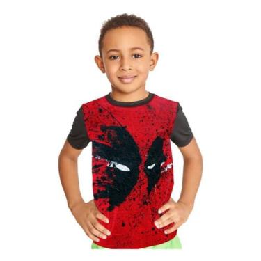 Imagem de Camiseta Infantil Filme Marvel Deadpool Full Print Ref:22, Preto, 14