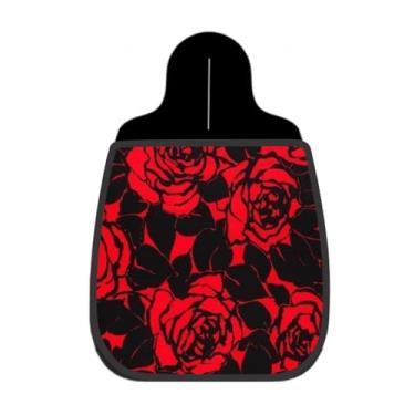 Imagem de Lixeira De Carro Organizador Lixinhocar Rosas Vermelhas Estilizadas Fundo Preto