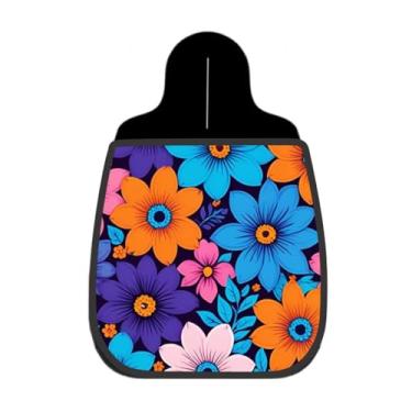 Imagem de Lixeira De Carro Organizador Lixinhocar Flores Coloridas Fundo Preto