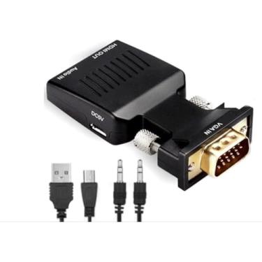 Imagem de SGElectronix Conversor adaptador VGA macho para HDMI fêmea com áudio, (saída de fonte VGA PC para TV/monitor com conector HDMI), adaptador ativo de dongle de vídeo 1080p para computador, laptop