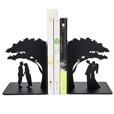 Imagem de U5GAAALPPQ9 Terminais de livros para prateleiras suportes de livros para casais criativos estante de livros de metal antimóvel para estudantes desktop em forma de L terminais de livro livros rack de