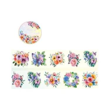 Imagem de Fitas Decorativas De Flores 50mm X 2m À Prova d'Água PET DIY Scrapbook