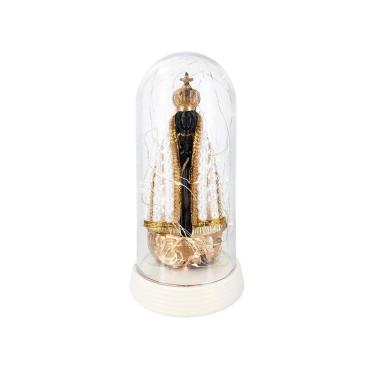 Imagem de Luminária Imagem Nossa Senhora Aparecida Com Redoma Perolada