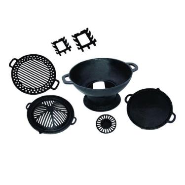 Imagem de Churrasqueira Ferro Fundido Gengiskan 6 peças Alfa Completa