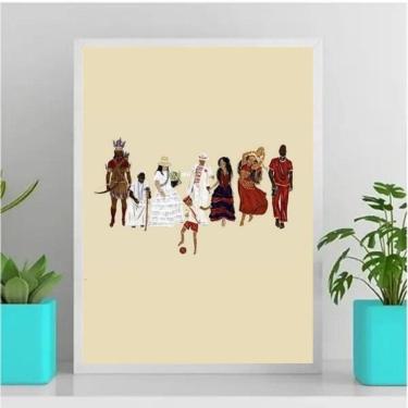 Imagem de Quadro Orixás Umbanda 33x24cm - Moldura Preta