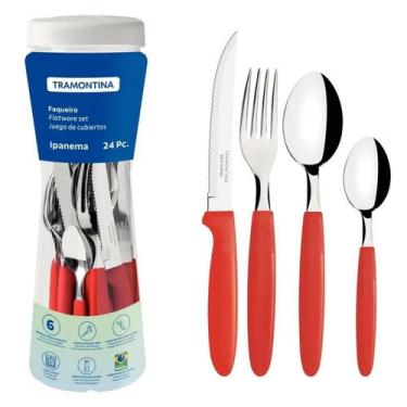 Imagem de Faqueiro Tramontina Ipanema com Lâminas em Aço Inox Cabos de Polipropi