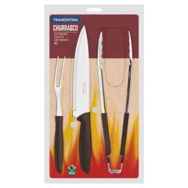 Imagem de Kit para Churrasco Tramontina Plenus com Lâminas em Aço Inox e Cabos d