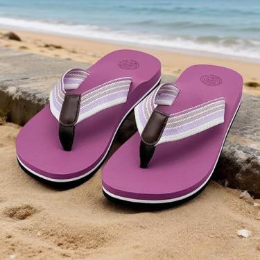 Imagem de Sandália feminina ortopédica casual confortável para ioga com suporte de arco, Roxa, 40