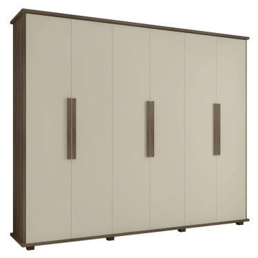 Imagem de Guarda-roupa Casal 6 Portas 4 Gavetas Freijó Com Off White Canadá - Rv Móveis