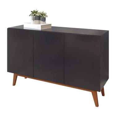 Imagem de Buffet Aparador Ares 3 Portas Preto - Moveisaqui