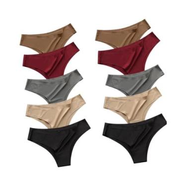 Imagem de Conjunto De 10 Calcinhas Ultrafinas De Cintura Baixa Para Mulheres, Li