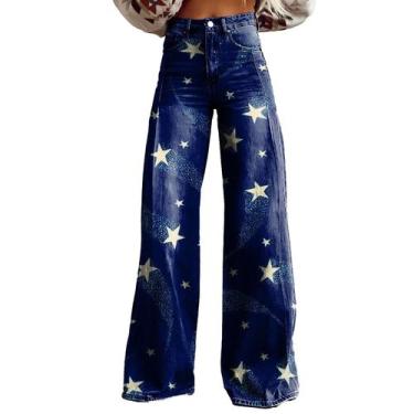 Imagem de Calças Palazzo LUFHBEHB femininas com estampa floral boho de cintura a