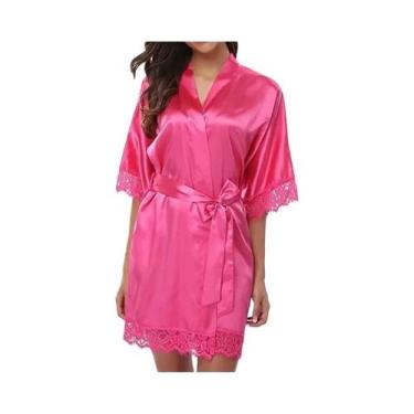 Imagem de Pijamas De Seda Para Mulheres Em Vermelho E Preto, Robes L XL, Renda S