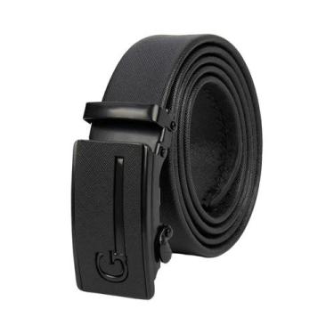 Imagem de Cinto De Couro Preto Masculino Com Fivela De Metal, Cinto De Trabalho 